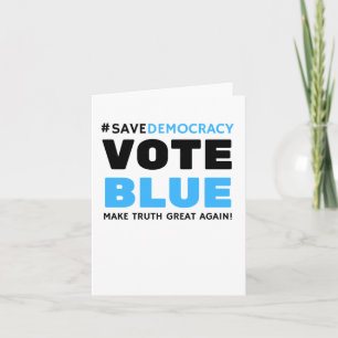 Tarjeta Salvar el voto democrático azul hacer la verdad gr
