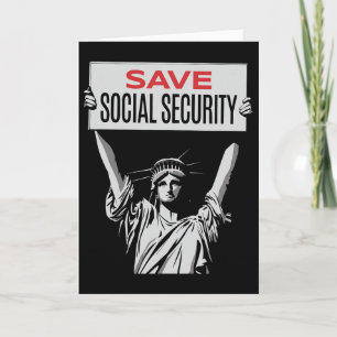 Tarjeta Salvar la Seguridad Social -estatua de la Libertad