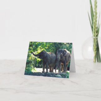 Tarjeta Salvar nuestro planeta protector con elefantes