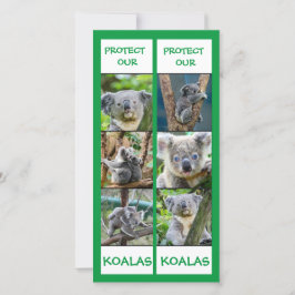 Tarjeta Salvar nuestros Koalas, proteger, marcadores