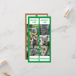 Tarjeta Salvar nuestros Koalas, proteger, marcadores