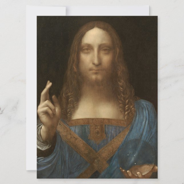 Tarjeta Salvator Mundi (Salvador del Mundo) (da Vinci) (Anverso)