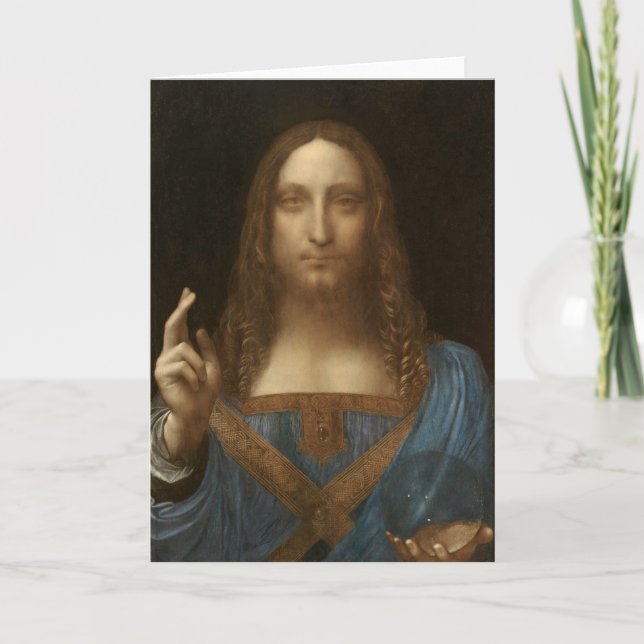 Tarjeta Salvator Mundi (Salvador del Mundo) (da Vinci) (Anverso)
