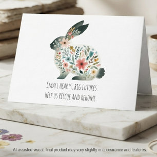 Tarjeta Salvavidas Conejo Floral Pastel Sabio Amoroso