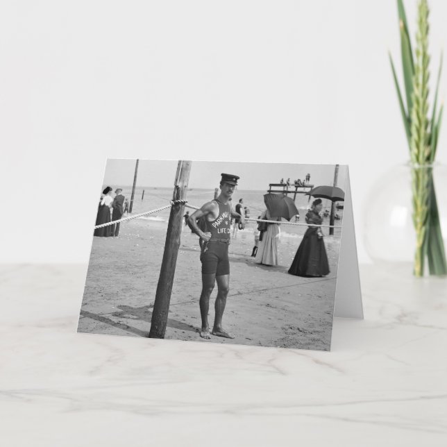 Tarjeta Salvavidas de la playa de Brighton, 1900s (Anverso)