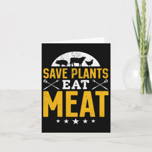 Tarjeta Salve Plantas Coma Carne Cocina Fumar Bbq Chef