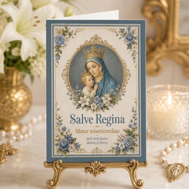 Tarjeta Salve Regina Devocional de Marian Floral (Subido por el creador)