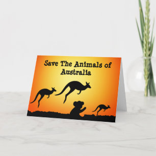 Tarjeta Salvemos a los animales de Australia