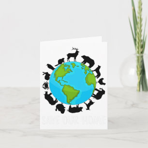 Tarjeta Salvemos Animales de nuestra casa Conservación de 