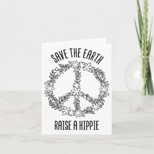 Tarjeta Salven A La Tierra Levantar Un Gif Hippie Planeta