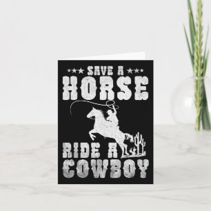 Tarjeta Salven A Un Caballo Con Un Cowboy Divertido Caball