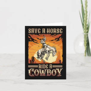Tarjeta Salven A Un Caballo En Un Vaquero Rodeo Occidental