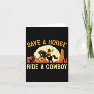 Tarjeta Salven A Un Caballo En Un Vaquero Rodeo Occidental