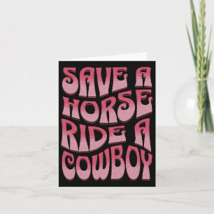 Tarjeta Salven A Un Caballo Montando Un Vaquero Rodeo Apar