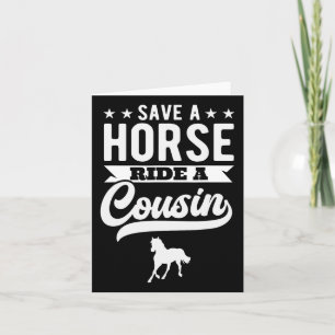 Tarjeta Salven A Un Paseo A Caballo Y A Un Divertido Primo