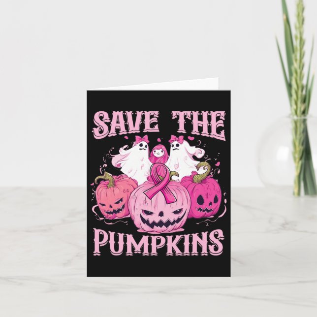Tarjeta Salven Las Calabazas Fantasma Halloween Cáncer De  (Anverso)
