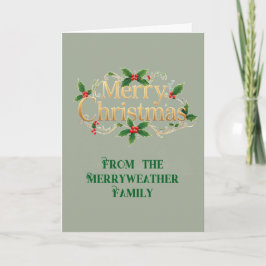 Tarjeta Salvia festiva de Navidad alegre