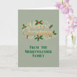 Tarjeta Salvia festiva de Navidad alegre