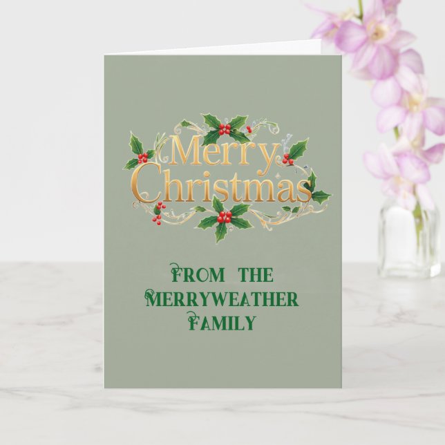 Tarjeta Salvia festiva de Navidad alegre (Orquídea)