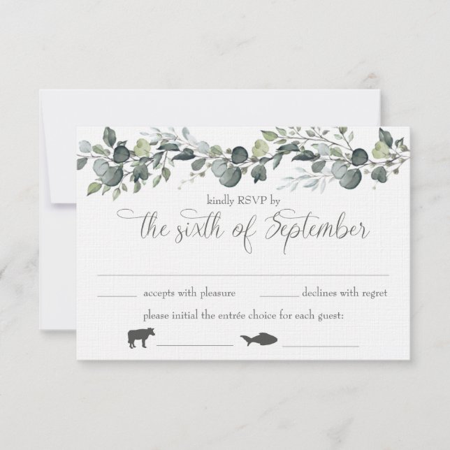 Tarjeta Samantha y Michael RSVP con opciones de co (Anverso)