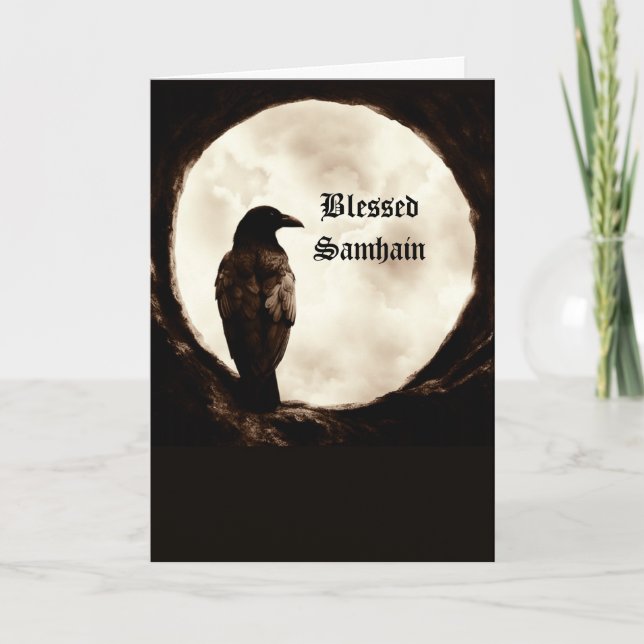 Tarjeta Samhain con Crow Raven Portal (Anverso)