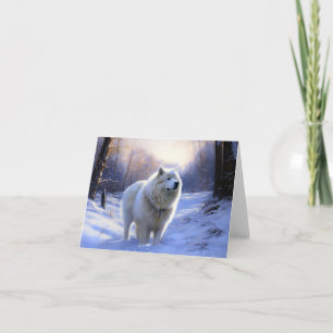 Tarjeta Samoyed Let It Snow Navidades