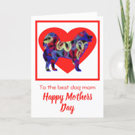 Tarjeta Samoyed Silhouette Dog Red Heart Mother's 