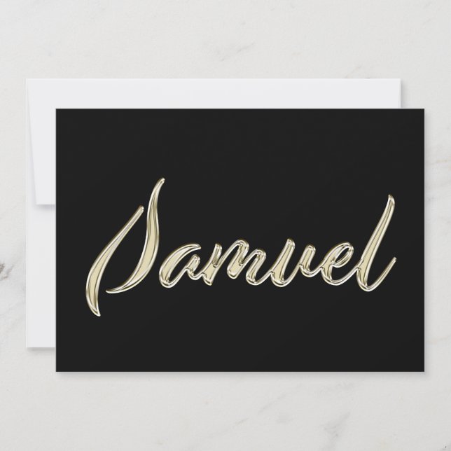 Tarjeta Samuel Name white gold Handwriting Karte (Anverso)