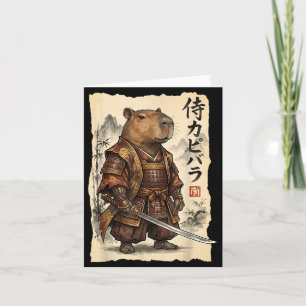 Tarjeta Samurái Carpincho Arte Japonés Gráfico Antiguo Div