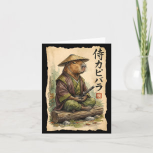 Tarjeta Samurái Carpincho Arte Japonés Gráfico Vintage Div
