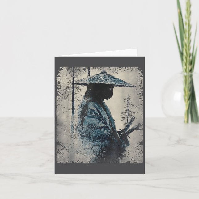 Tarjeta Samurai Cat Japanese Art Anime Men Women Kids Grap (Anverso)