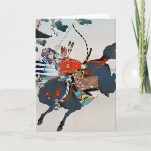 Tarjeta Samurai dispara a una oveja, Ukiyo-e