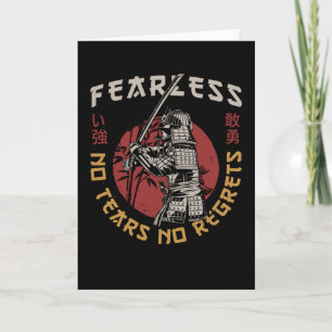 Tarjeta Samurai retro intrépido