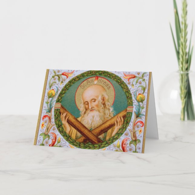 Tarjeta San Andrés el Apóstol (JMAS 02) Saludo en blanco (Anverso)