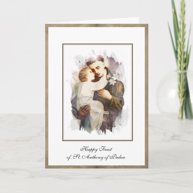 Tarjeta San Antonio de Padua Niño Jesús (Anverso)