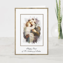 Tarjeta San Antonio de Padua Niño Jesús