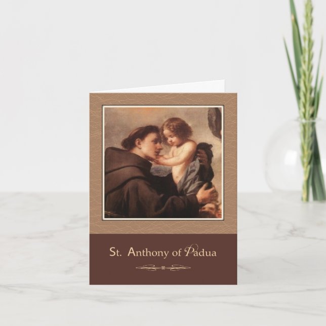 Tarjeta San Antonio de Padua Reza por nosotros (Anverso)