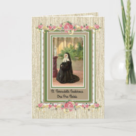 Tarjeta San Bernadette Católico Saint Nun