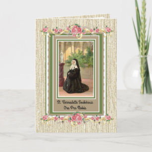Tarjeta San Bernadette Católico Saint Nun