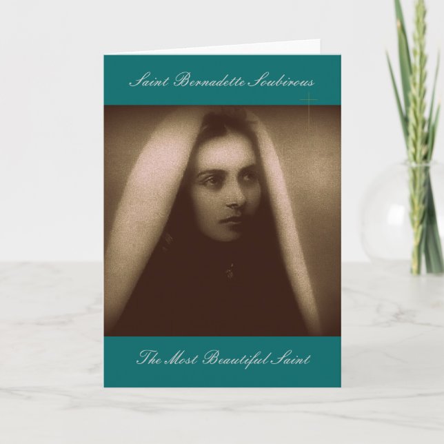Tarjeta San Bernadette Soubirous El San Más Hermoso (Anverso)
