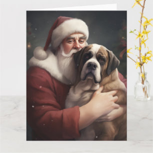 Tarjeta San Bernardo con Santa Claus Navideño