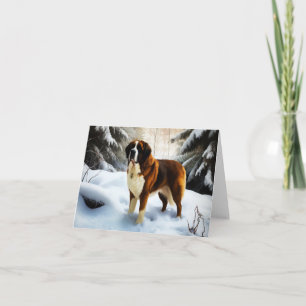 Tarjeta San Bernardo Deja que nieve Navidad