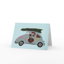 San Bernardo en coche hippie en Navidad
