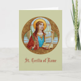 Tarjeta San Cecilia de Roma (BK 003) Saludo en blanco