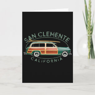 Tarjeta San Clemente California Surfing Antiguo 