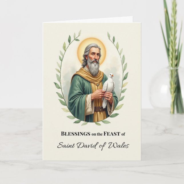 Tarjeta San David de Gales Feast Day Blesscolo (Anverso)