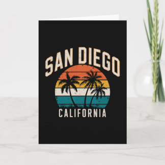 Tarjeta San Diego California Atardecer Palmas Vintage Viaj