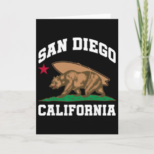 Tarjeta San Diego California Oso Surfing Surfista 