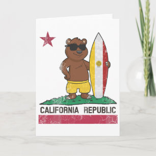 Tarjeta San Diego California Surfista Oso Surfear Hombres