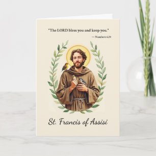Tarjeta San Francisco de Asís Paz y Bendiciones de Dios